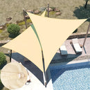 1 Tela de Sol Triangular para Exterior | Proteção UV, Ideal para Piscina, Toldo, Quintal, Pátio, Deck e Atividades de Jardim - Cor Cáqui